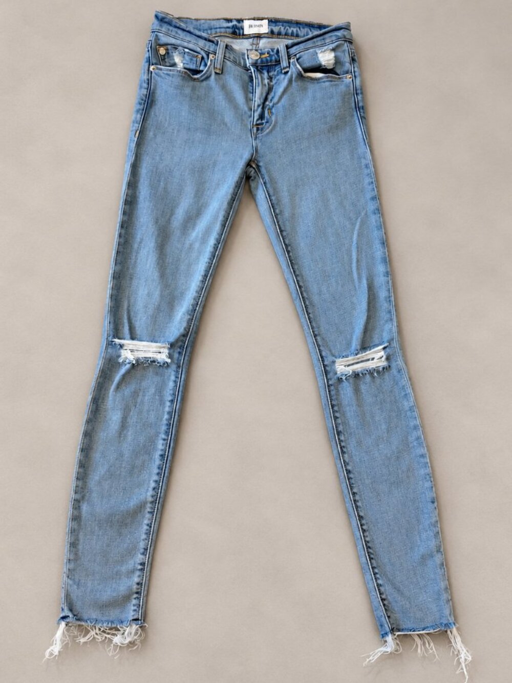 Hudson Light Wash Tencel Stretch Raw Hem Jeans Size 24
